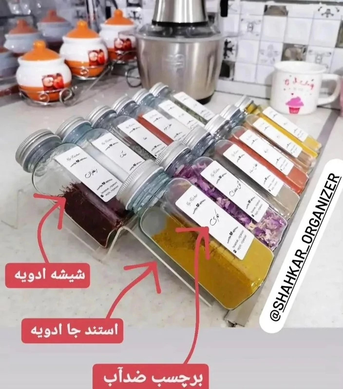 شیشه ادویه پک 12 عددی با استند